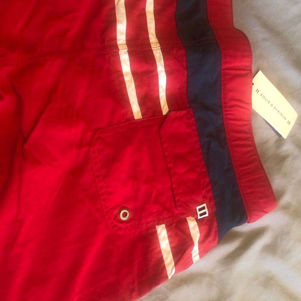 Solid And Striped Men’s Swim Trunks - image 3